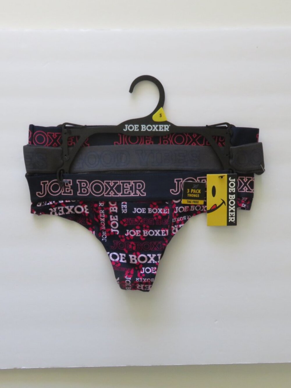 (#117) Joe Boxer 3 Pack Woman’s Tag Free Thongs Panties Underwear Size Small